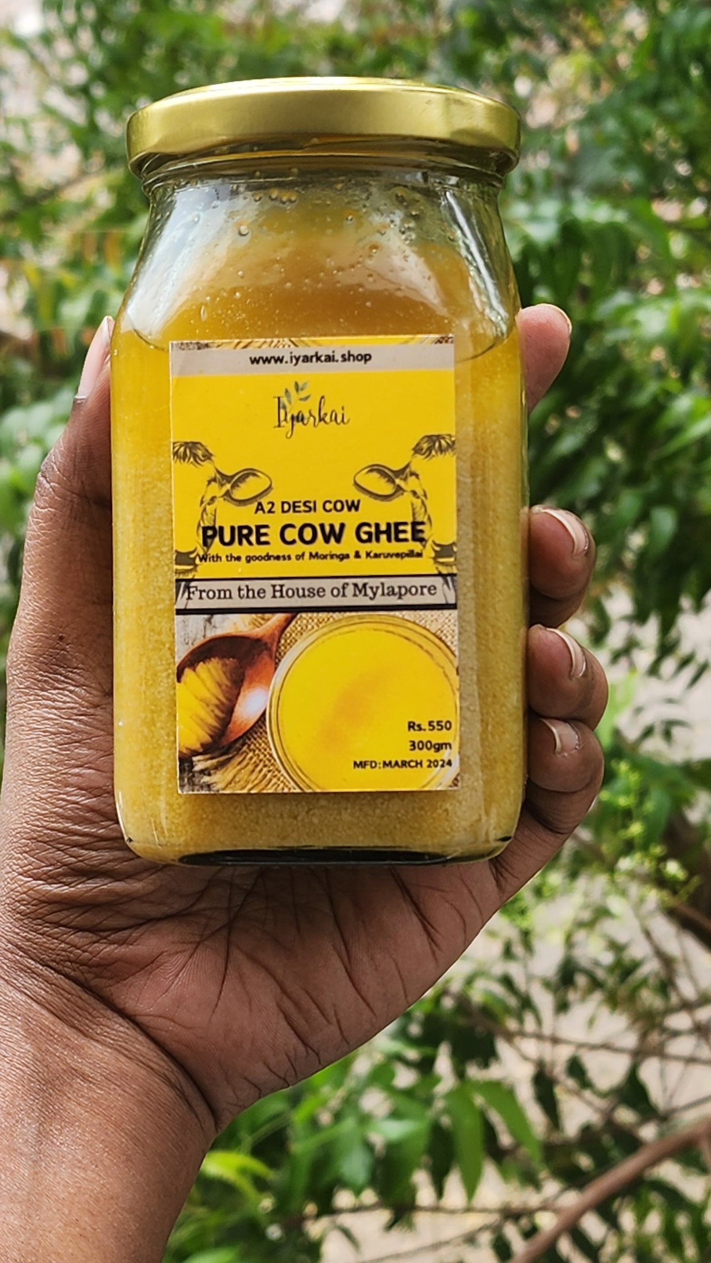 A2 PURE COW GHEE with the goodness of Moringa & Karuvepillai(300gm)